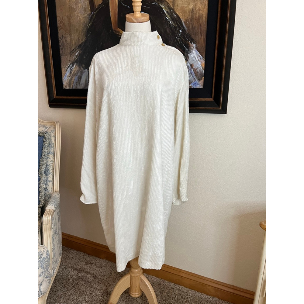 NWT ALYSI Ivory Corduroy Mini Dress L